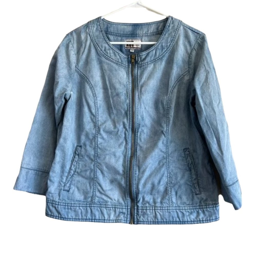 KUT from the Kloth L Light Jean Zip Up Jacket - 1,038